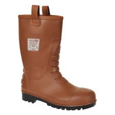 rigger boots tan fur lined Waterproof wellies steel toecap midsole portwest FW75