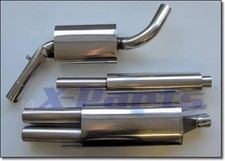 Stainless steel exhaust complete system VW Golf 3 with ABE 2 x 76 mm round polished new