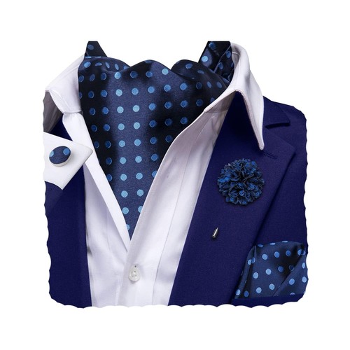 Tie mens navy blue - navy, polka