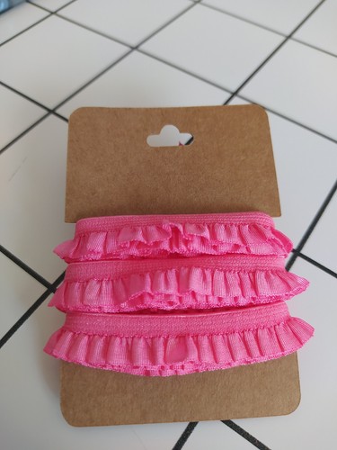 10mm pink pleated stretch - 10mm,