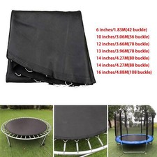 Black High Elastic Trampoline Mat Replacement Mat with V-Rings Hook Buckle Round