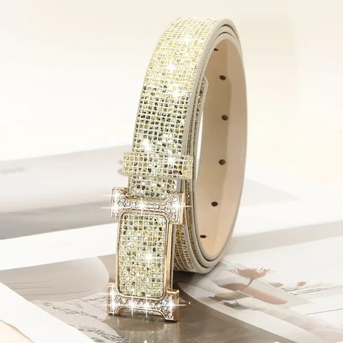 Elegant rhinestone waist belt - rhinestone,