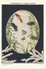 FISH TROPICAL FISH MEXICAN SWORDTAIL PLATY GOURAMI  OLD illustration PRINT