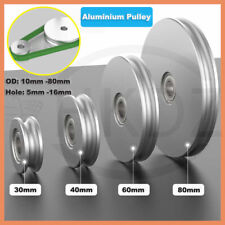 Aluminium Pulley Bearing CNC Guiding Wheel Flat Belt Idler OD 8-80mm Hole 5-16mm