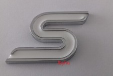 GRADE B WHITE FORD FOCUS FIESTA MONDEO ZETEC S REAR BADGE EMBLEM SELF-ADHESIVE
