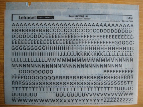Sheet letraset upper - sheet,