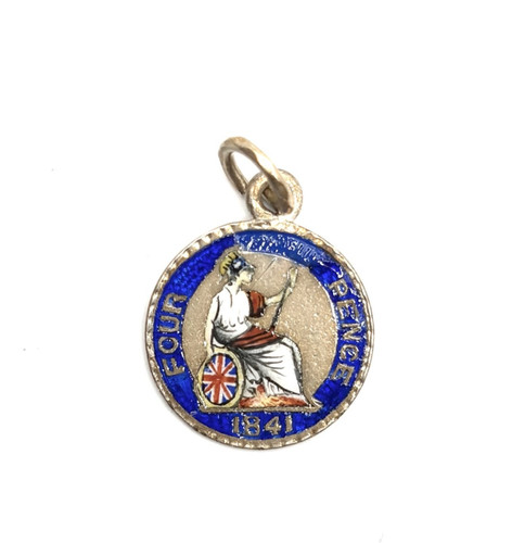 Antique enamel 1841 queen - enamel,