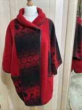 Luca Vanucci Made In Italy Red/Black Wool Blend Jacket  Size Large 14/16