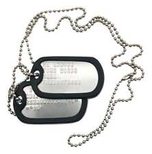 PAIR SET U.S. PERSONALISED STAINLESS STEEL ARMY MILITARY DOG TAGS -THEDOGTAGCO