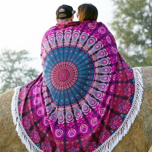 Indian mandala tapestry throw - indian,