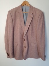 Magee 1866 Pink White Stripe Linen Mix Jacket Blazer Boating Cruise Mens 48R 