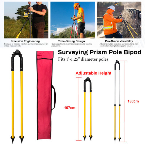 Prism pole bipod thumb release - pole,