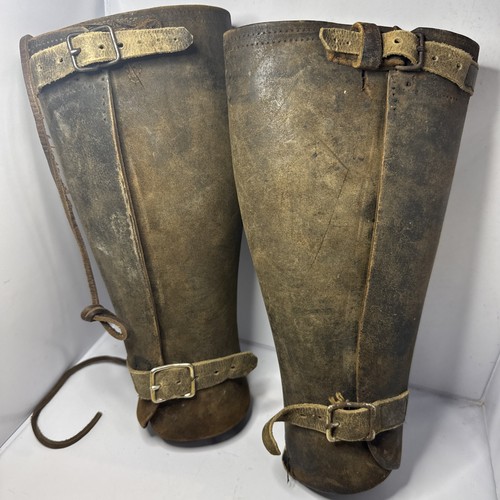 Vtg leather gaiters puttees - vtg,