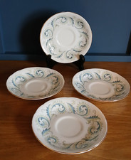 4 x Vintage Royal Standard English Fine Bone China Saucers "Garland" Excellent