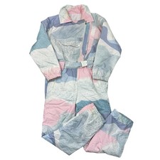 Vintage Ski Suit One Piece Snowboard Apres Retro Crazy Multi Womens Large