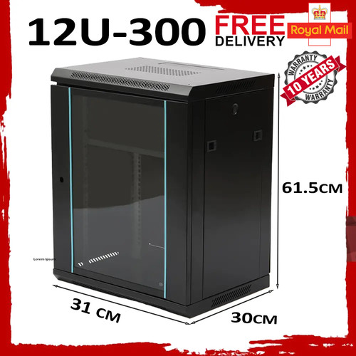 12u 300mm black network - 12u,