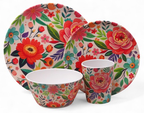 Vibrant floral melamine - vibrant,
