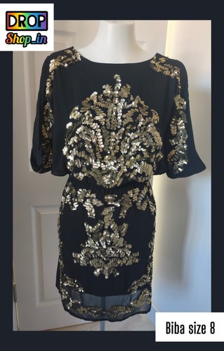 Biba black gold sequin - &,