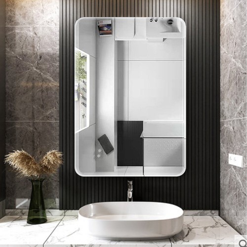 Bathroom glass mirror wall - bathroom,