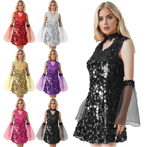 Women 70s disco dance dress - 70s,