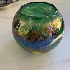 Tea Light Holder Colourful Glass Candle Globe Handmade Nightlight beautiful col