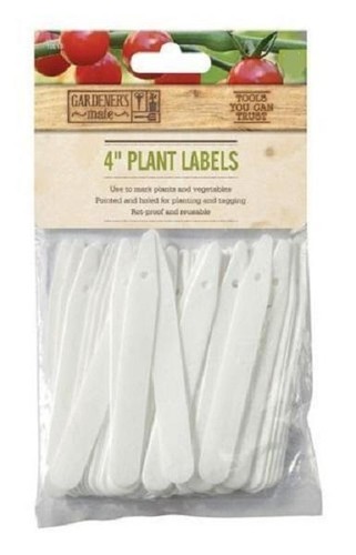 White plant labels - white,