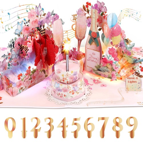 Musical birthday card - musical, 3d
