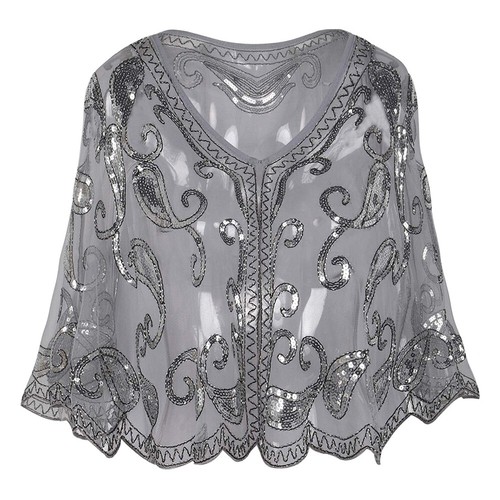 1920s sequin shawl wrap gatsby - 1920s,