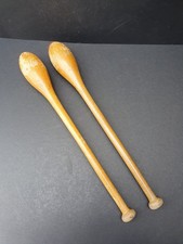 Vintage Wooden No 1 Indian Clubs. Wooden Exercise Meels  Gym Weights 
