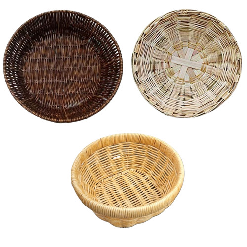 Round woven wicker - round,