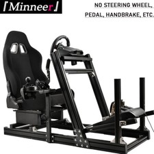 Minneer F1 Aluminum Racing Sim Cockpit with Black Seat Fit for Logitech G29 G920