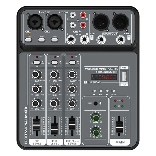 Channel audio mixer - with, 48v