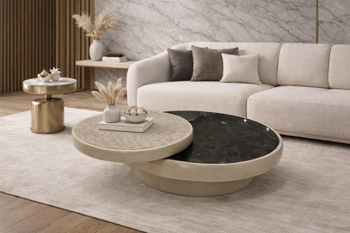 Modern round sintered stone - sintered,