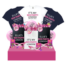 Pre Filled Hen Party Bag with 10 Fillers Including Matching T Shirt Personalised