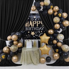 3x3m 3x6m Black Backdrop Drapes Curtain Wedding Ceremony Party Stage Decor