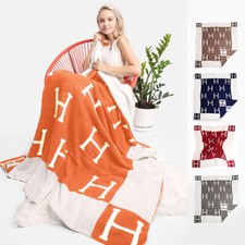 Plaid Cashmere Throw Blanket Wool Soft Warm Shawl Sofa Bedding Blanket Xmas Gift