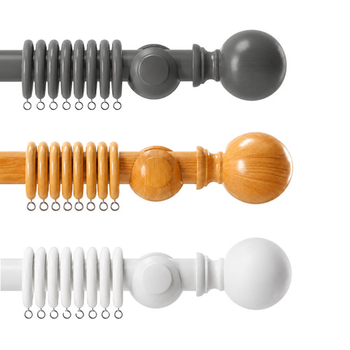 Wooden curtain pole set - curtain,