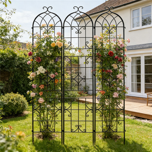 Set metal garden trellis - metal,