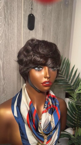 Full pixie cut human - hair, wig