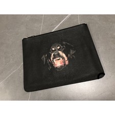 Givenchy Rottweiler Print Black Classic Clutch Bag Pouch Men's Women's