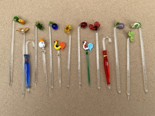 Murano glass swizzle sticks - murano,