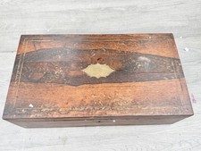 ANTIQUE WOODEN WOOD WRITING SLOPE LAP DESK STATIONERY BOX VINTAGE