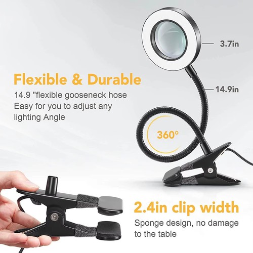 Led magnifying desk - magnifying, lamp
