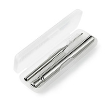 Kikkerland Telescopic Stainless Steel Travel Straw with Carry Case and Cleaning