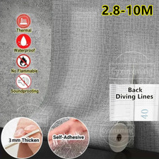 3MM Thick Self-Adhesive Thermal Insulation Wallpaper Gray Linen Wall Paper 10M