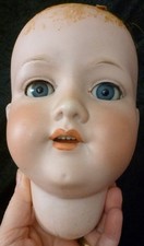 A & M 390n ANTIQUE  BISQUE DOLL HEAD,  1900s, DOLL HOSPITAL SPARES