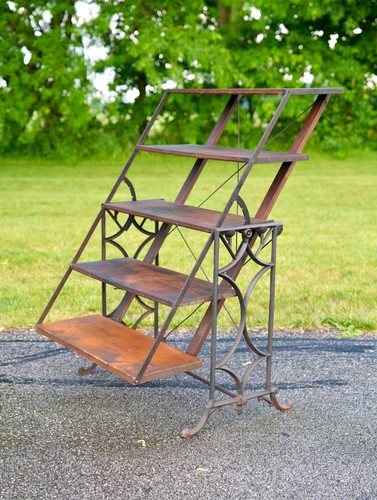 Antique bakers rack cast iron - antique,