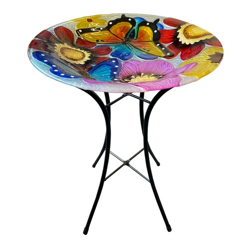 Garden butterfly glass bird - glass,