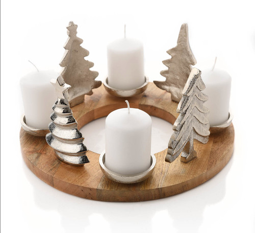Mango wood metal christmas - &,