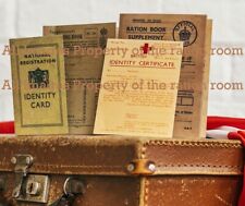 WW2-Reenactment-1940's identity set Ration book-Clothing book-Medical card-ID